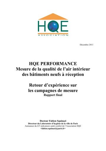 rapport scientifique (PDF - 328.9 ko) - Association HQE