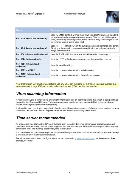 XProtect Express 1.1; Administrator's Manual - Milestone