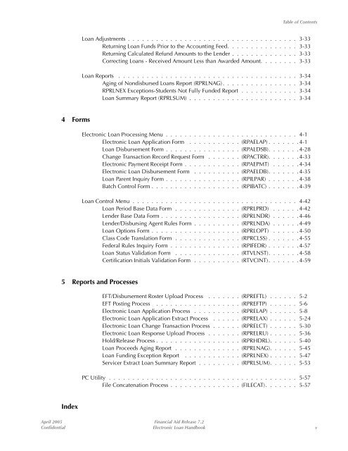 Banner Financial Aid / Electronic Loan Handbook / 7.2