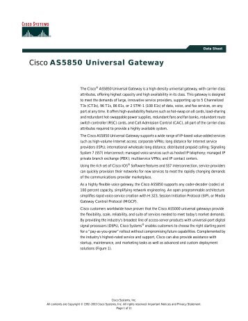 Cisco AS5850 Universal Gateway