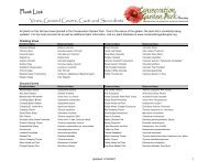 Plant List: - Conservation Garden Park