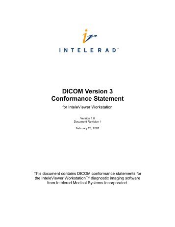 DICOM Version 3 Conformance Statement