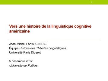 Vers une histoire de la linguistique cognitive amÃ©ricaine