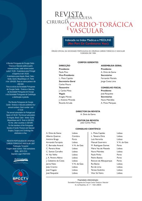 Resumo Summary - Sociedade Portuguesa de Cirurgia Cardio ...