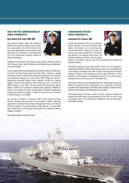 COMMANDING OFFICER HMAS PARRAMATTA HOST ... - Siev X