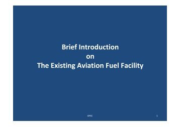 Brief Introduction on The Existing Aviation Fuel Facility
