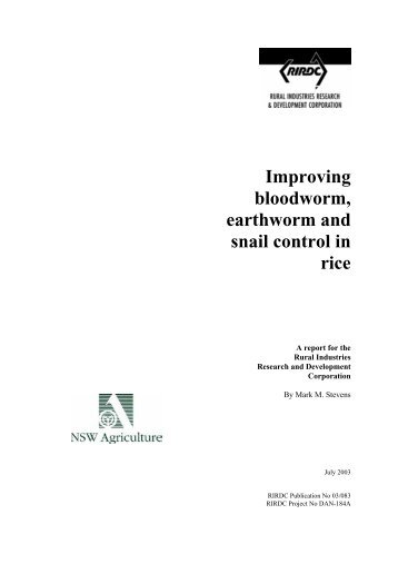 Improving bloodworm, earthworm and snail control in ... - Bad Request