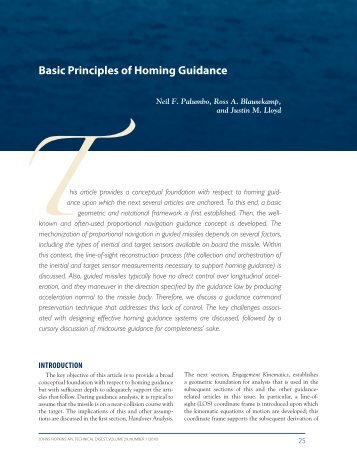 Basic Principles of Homing Guidance - The Johns Hopkins ...