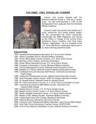 COLONEL JOEL DOUGLAS CUSKER - Montana Army National Guard