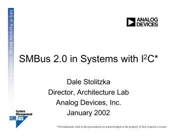 SMBus 2 in Systems with I2C(tm) - SBS-IF Smart Battery System ...