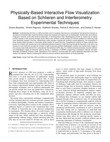 Physically-Based Interactive Flow Visualization Based on ... - VACET