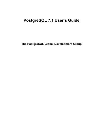 PostgreSQL 7.1 User's Guide - task