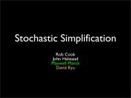 Stochastic Simplification - Pixar Graphics Technologies