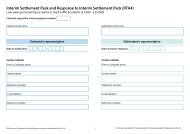 Interim Settlement Pack Form and Response to Interim Settlement ...