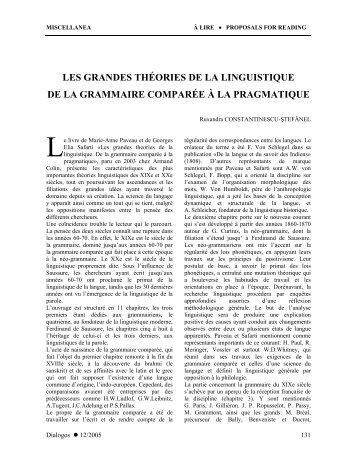 les grandes thÃ©ories de la linguistique de la grammaire comparÃ©e Ã  ...