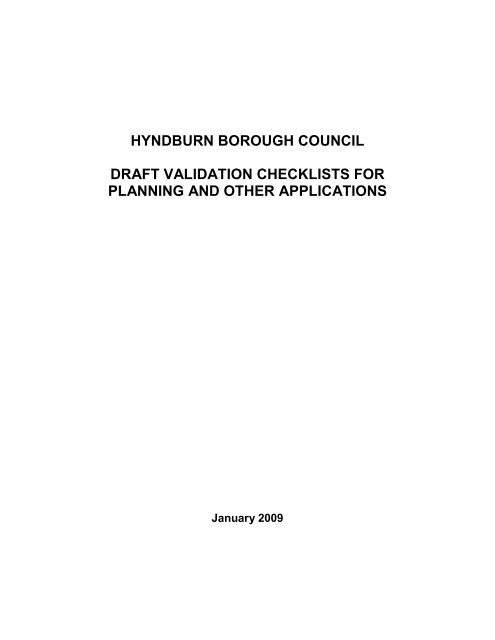 Draft validation checklist - Hyndburn Borough Council