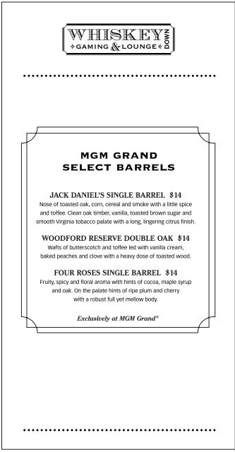 12248-02 Whiskey Down Menu Temp v03.indd 1 8/19 ... - MGM Grand