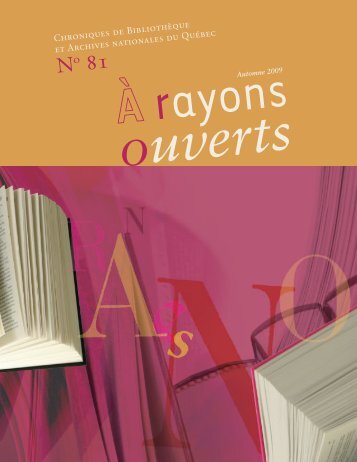 no 81 a rayons ouverts - BibliothÃ¨que et Archives nationales du ...