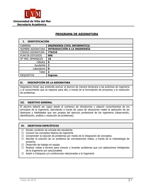 Programación de Asignaturas