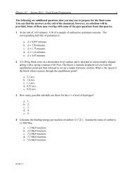 Physics 1C Spring 2011: Final Exam Preparation 1 The following ...
