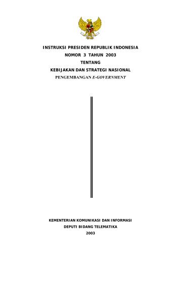 Instruksi Presiden Republik Indonesia Nomor 3 Tahun 2003 tentang ...