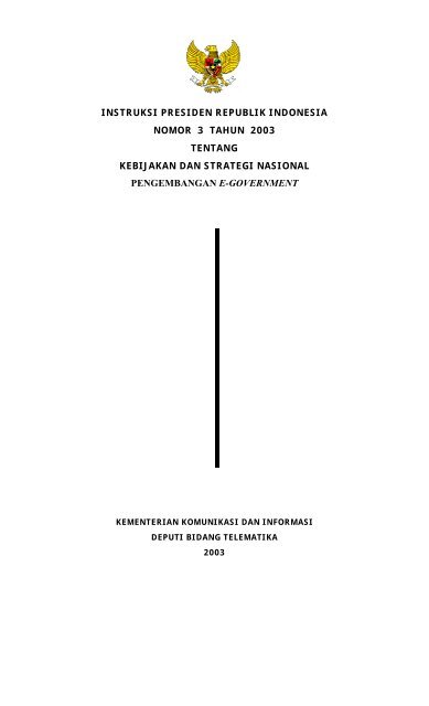 Instruksi Presiden Republik Indonesia Nomor 3 Tahun 2003 tentang ...