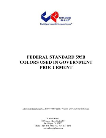 federal standard 595b colors used in government ... - Chassis Plans