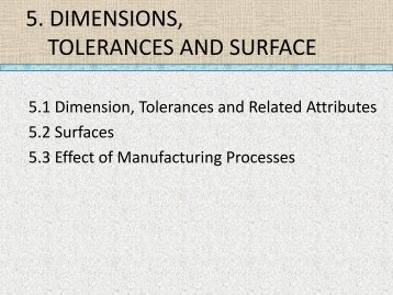 Dimensions Tolerances Surfaces