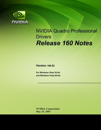 Release 160 Notes - Nvidia's Download site!!