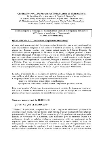 Dr Yves Dauvilliers, Neurologie B, HÃ´pital de Montpellier ... - SFRMS