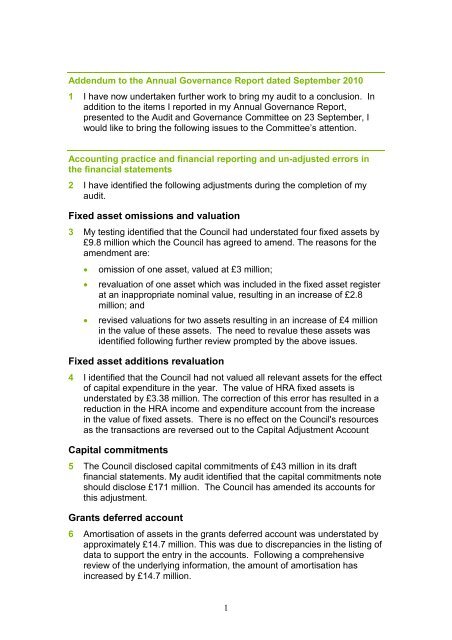 Fixed asset omissions and valuation Fixed asset additions ...