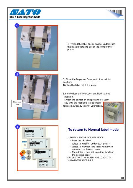 THE SATO TH2 RETAIL LABEL PRINTER USER GUIDE