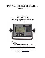 T675 Delivery System Totalizer - Gas Equipment Company, Inc.