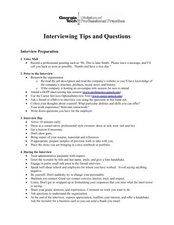 interviewing tips
