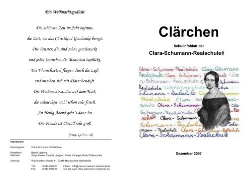 Dezember 2007 - Clara-Schumann-Realschule