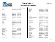 Manufacturer Contact Information - Ussco.com