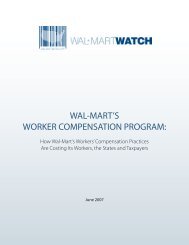 wal-mart's worker compensation program - Making Change at Walmart