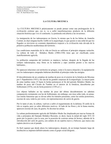 LA CULTURA MICENICA La CULTURA ... - Historia Antigua