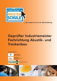 Geprüfter Industriemeister Fachrichtung Akustik- und Trockenbau