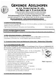 Bekanntmachungen in der Gemeinde Adelshofen Nr. 1701-48-2003