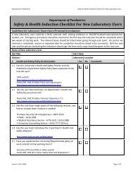 Safety & Health Induction Checklist For New Laboratory Users