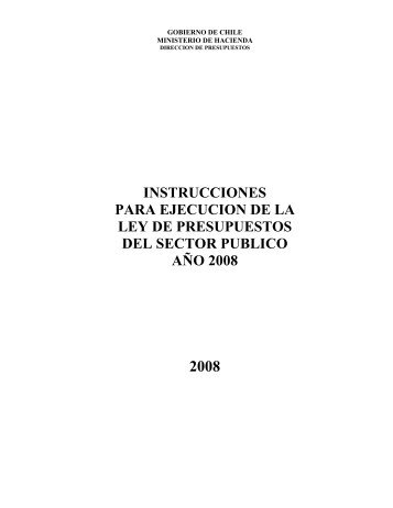 instrucciones para ejecucion de la ley de presupuestos del sector ...