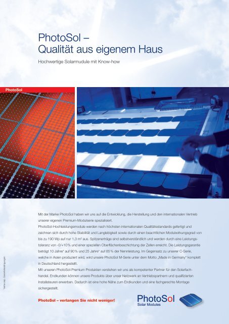 TechnologieConcept Imagebroschüre - Windsheimer Photovoltaik