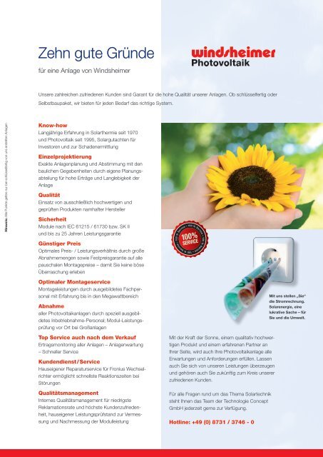 TechnologieConcept Imagebroschüre - Windsheimer Photovoltaik