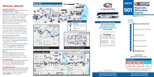 Route 901 Timetable Leaflet - Coach USA