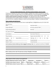 1 First Time Student Application Form - OC Honors Summer Academy