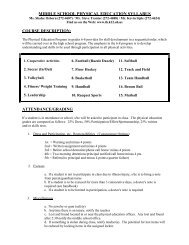 MIDDLE SCHOOL PHYSICAL EDUCATION SYLLABUS - thenewPE