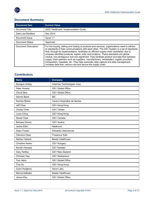 AIDC Healthcare Implementation Guide - GS1