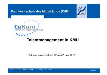 Talentmanagement - Arbeitskreis Personalentwicklung des BOW