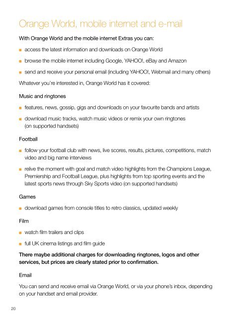 price guide - Orange